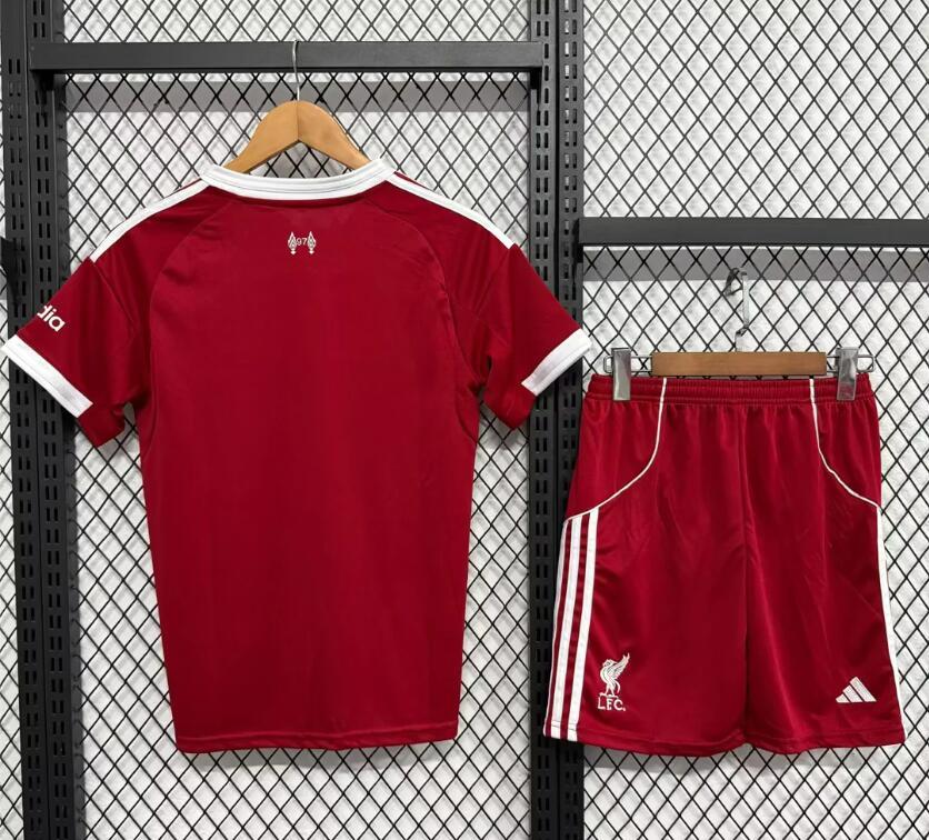 2025/26 Liverpool Home Kids Jersey Kits(Jersey+Shorts)