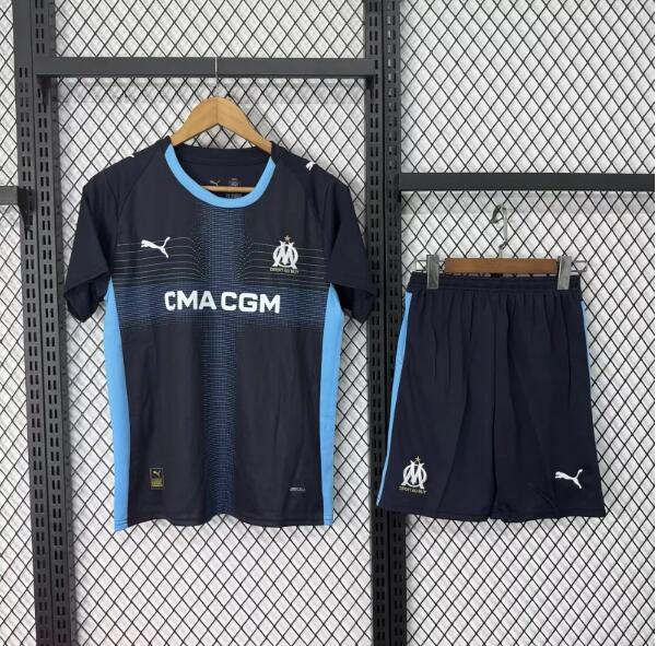 2025/26 Marseille Away  Kits Jersey + Shorts  soccer  jerseys