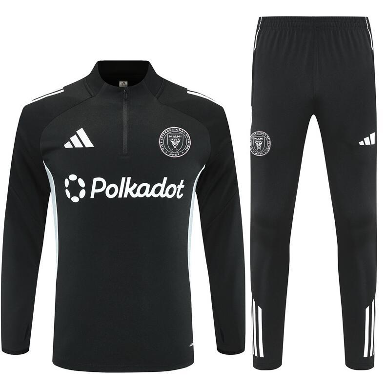 2025 2026 Inter Miami adult  kids  tracksuit  black  color soccer jersey half zipper