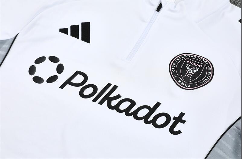2025 2026 Inter Miami adult  kids  tracksuit  White  color soccer jersey half zipper