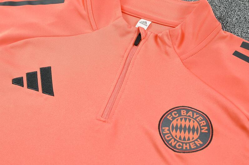 2025 2026 Bayern Munich adult  kids  tracksuit  Orange  color soccer jersey half zipper