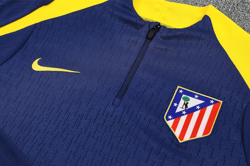 2025 2026 Atletico Madrid  adult  kids  tracksuit  blue  color soccer jersey half zipper player version