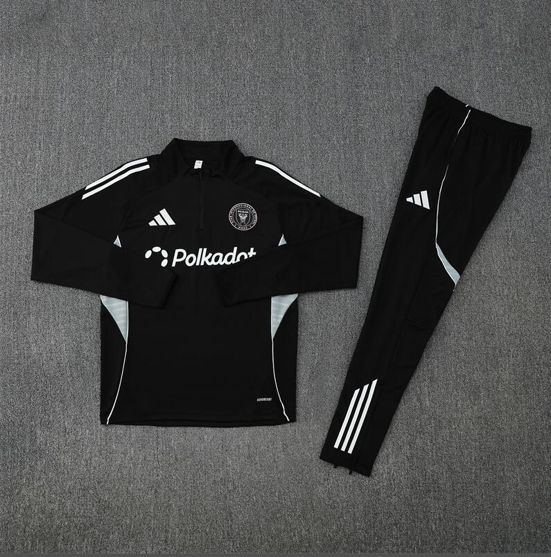 2025 2026 Inter Miami adult  kids  tracksuit  black  color soccer jersey half zipper