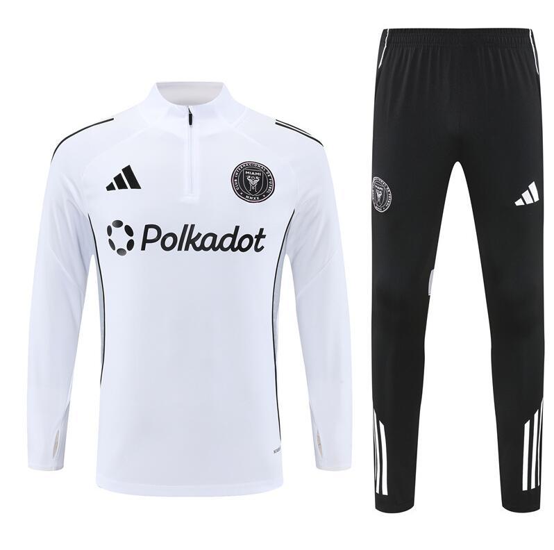 2025 2026 Inter Miami adult  kids  tracksuit  White  color soccer jersey half zipper