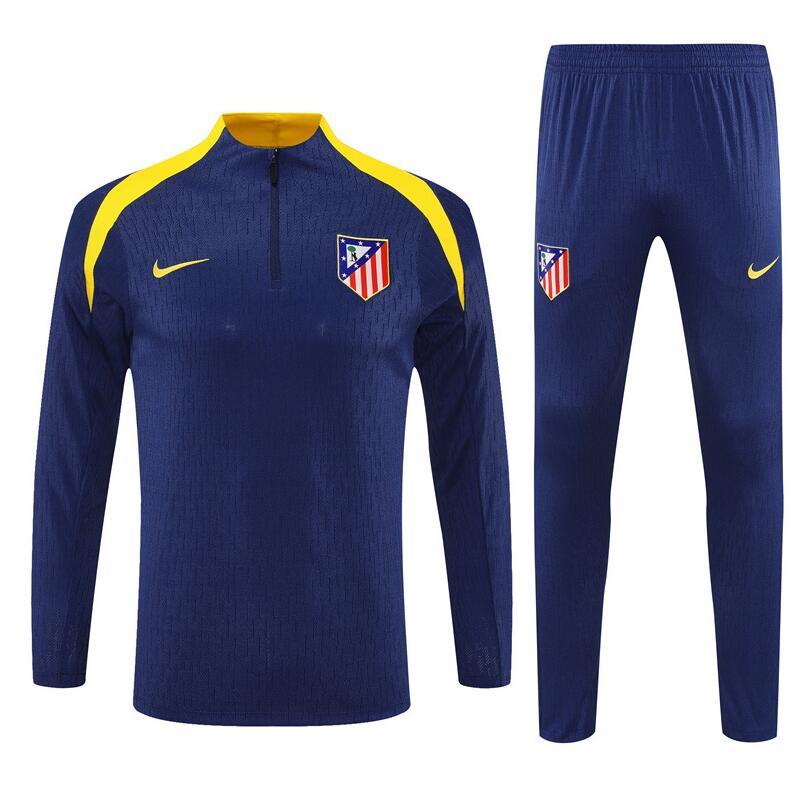 2025 2026 Atletico Madrid  adult  kids  tracksuit  blue  color soccer jersey half zipper player version