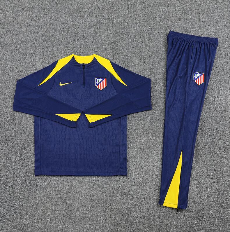 2025 2026 Atletico Madrid  adult  kids  tracksuit  blue  color soccer jersey half zipper player version