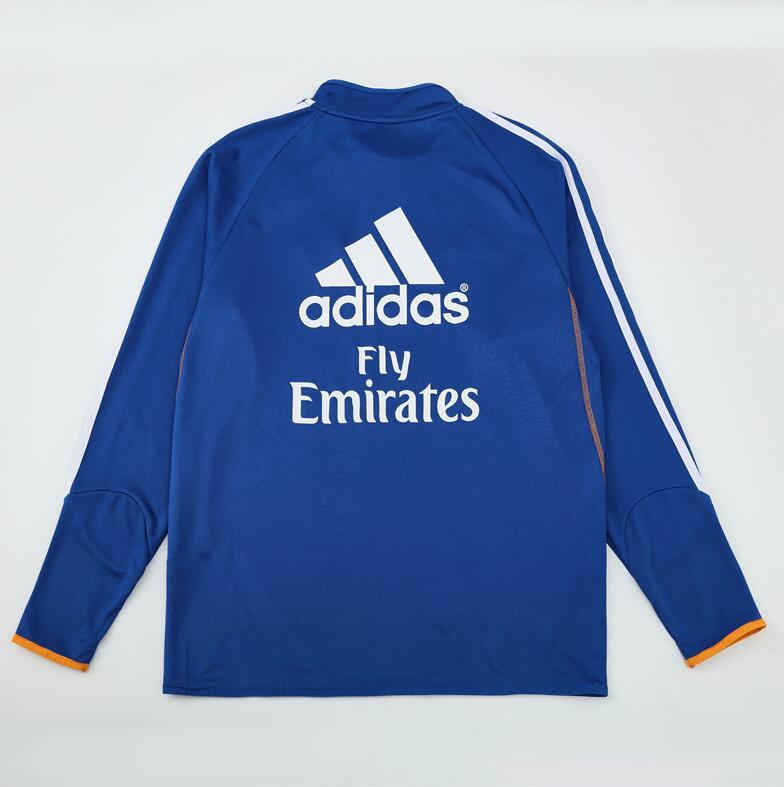 2013-2014  retro  Real Madrid  Blue color adult  tracksuit  Training top soccer jersey  Half-turtleneck side  half zipper