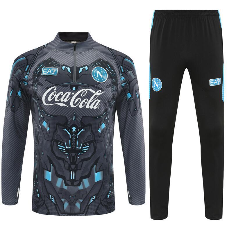 2025 2026  Napoli  Black grey  color  adult  kids  tracksuit  kit  soccer jersey