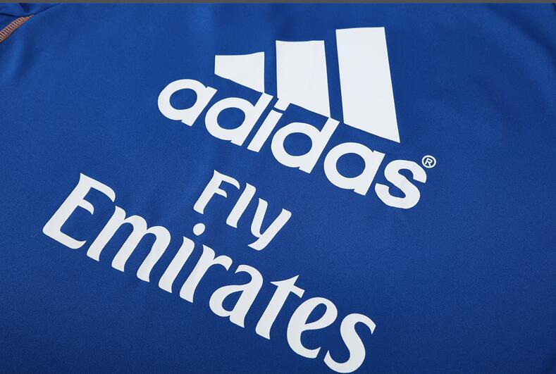 2013-2014  retro  Real Madrid  Blue color adult  tracksuit  Training top soccer jersey  Half-turtleneck side  half zipper
