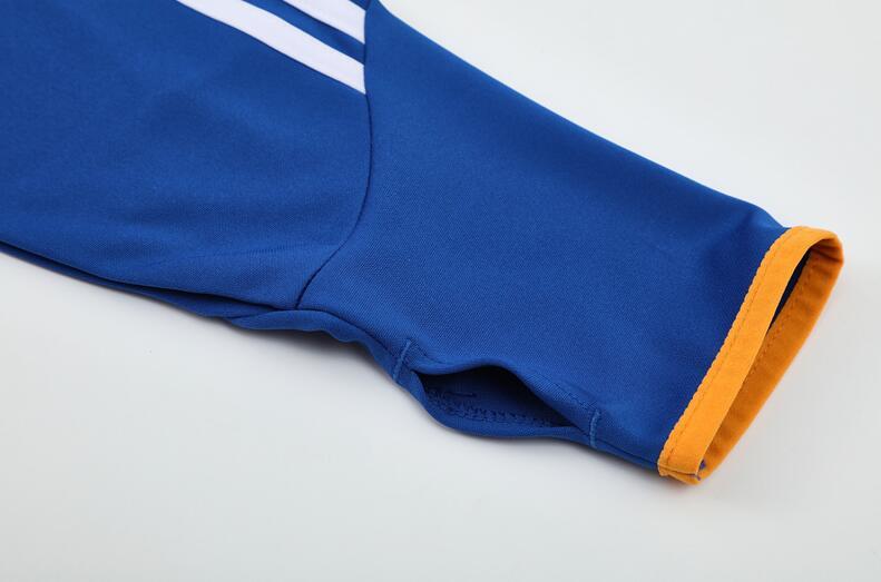 2013-2014  retro  Real Madrid  Blue color adult  tracksuit  Training top soccer jersey  Half-turtleneck side  half zipper