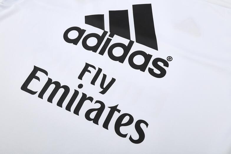 2015-2016  retro  Real Madrid  White color adult  tracksuit  Training top soccer jersey  Half-turtleneck side  half zipper