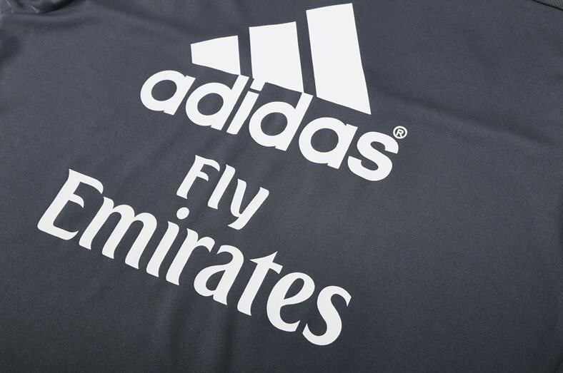 2015-2016  retro  Real Madrid  Grey  color adult  tracksuit  Training top soccer jersey  Half-turtleneck side  half zipper