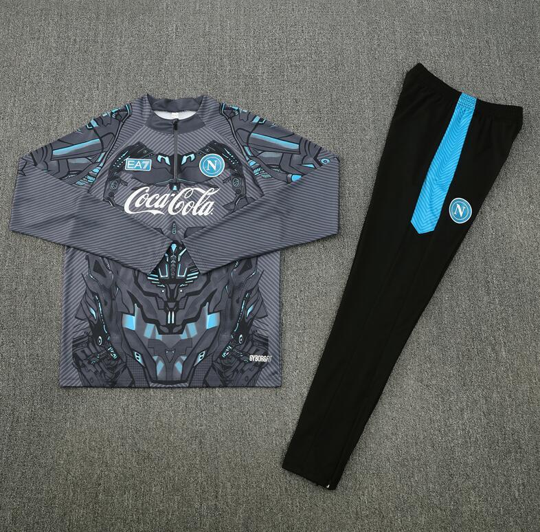 2025 2026  Napoli  Black grey  color  adult  kids  tracksuit  kit  soccer jersey
