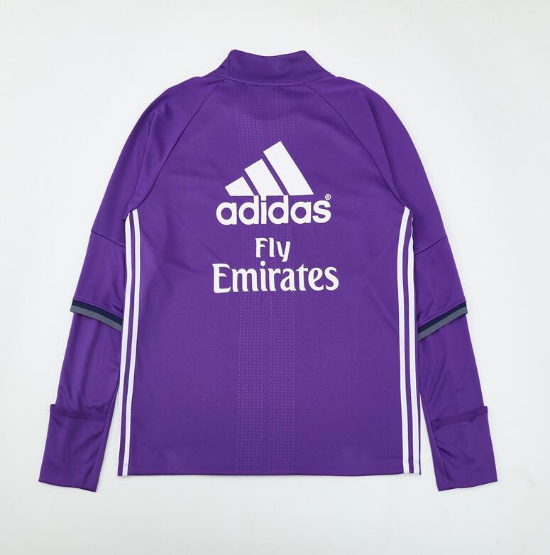 2016-2017  retro  Real Madrid  purple color adult  men tracksuit  Training top best soccer jersey  Half-turtleneck