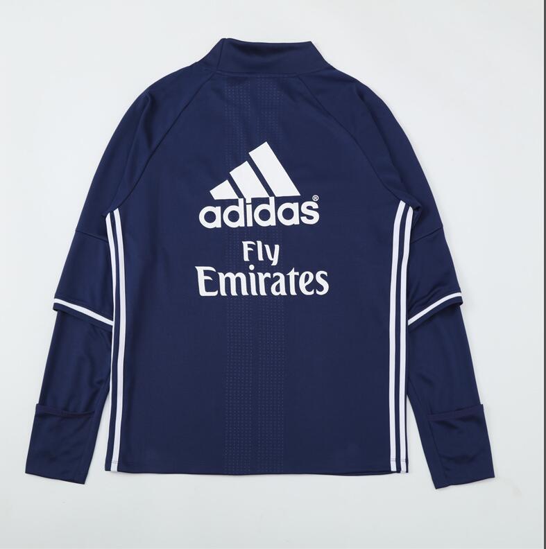 2016-2017  retro  Real Madrid  Royal blue  color adult  men tracksuit  Training top best soccer jersey  Half-turtleneck
