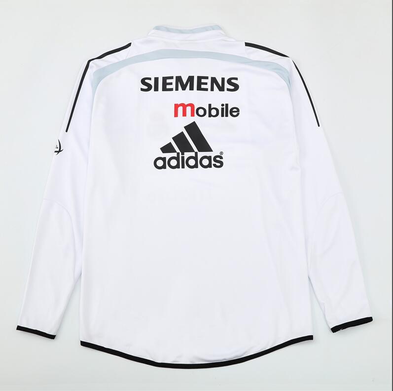 2004-2005 retro  Real Madrid White color  adult tracksuit  Training top soccer jersey half zipper