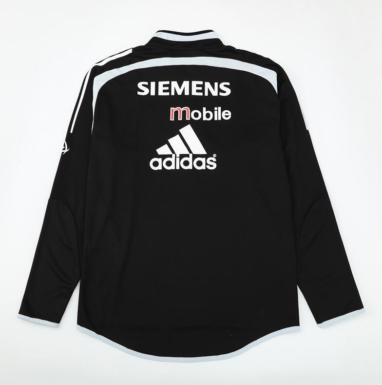 2004-2005 retro  Real Madrid Black  color  adult tracksuit  Training top soccer jersey half zipper
