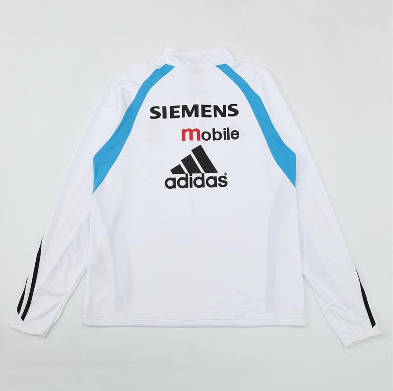 2003-2004 retro  Real Madrid white color  adult tracksuit  Training top soccer jersey half zipper