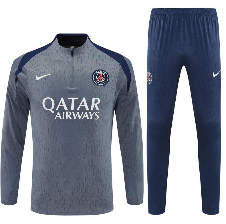 2025 2026 PSG  Paris Jordan   adult  kids  tracksuit Grey  color soccer jersey half zipper player version