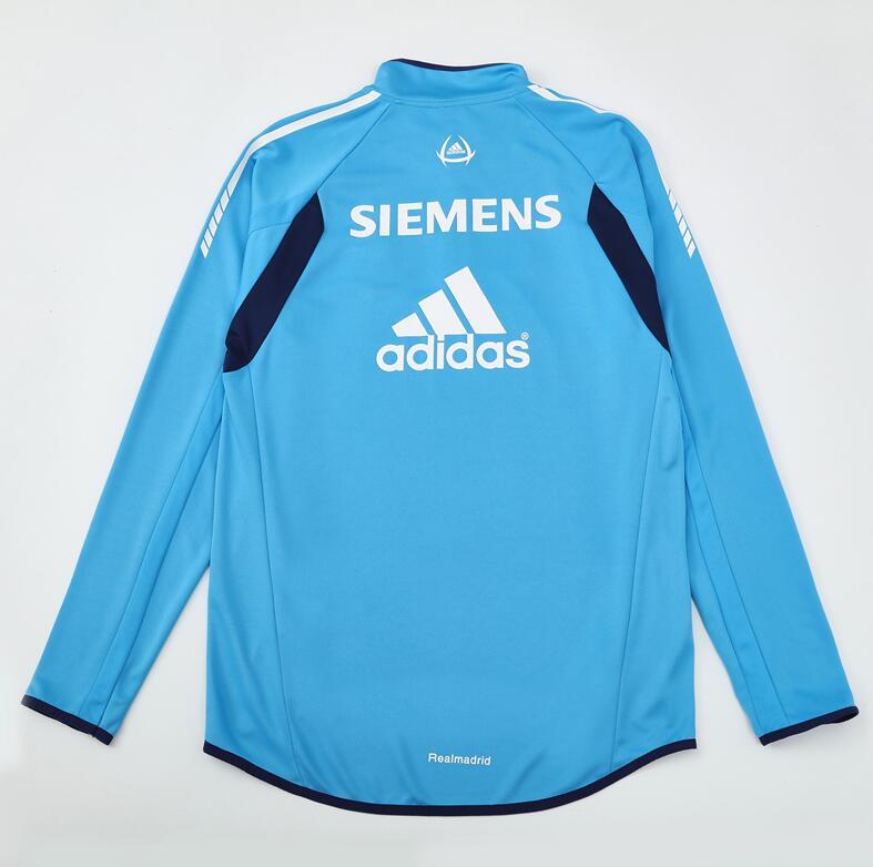 2005-2006  retro  Real Madrid Light  blue  color  adult tracksuit  Training top soccer jersey half zipper