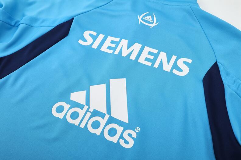 2005-2006  retro  Real Madrid Light  blue  color  adult tracksuit  Training top soccer jersey half zipper