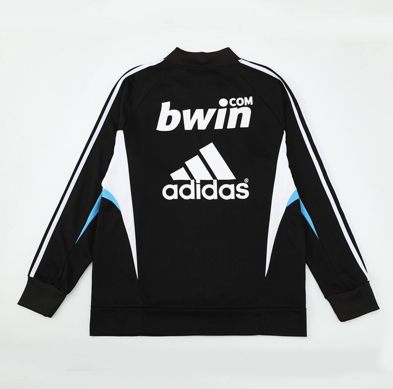 2008-2009  retro  Real Madrid Black  color  adult tracksuit  Training top soccer jersey  Half-turtleneck