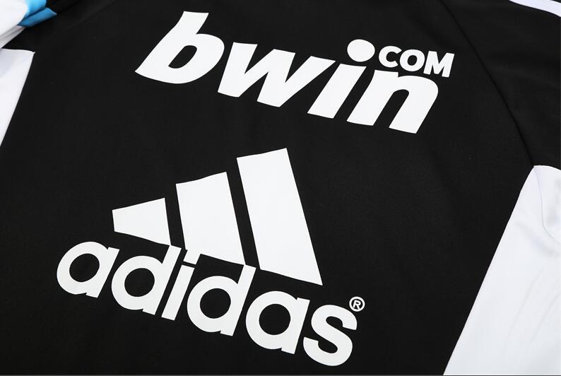 2008-2009  retro  Real Madrid Black  color  adult tracksuit  Training top soccer jersey  Half-turtleneck