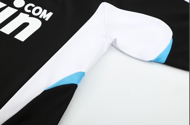 2008-2009  retro  Real Madrid Black  color  adult tracksuit  Training top soccer jersey  Half-turtleneck