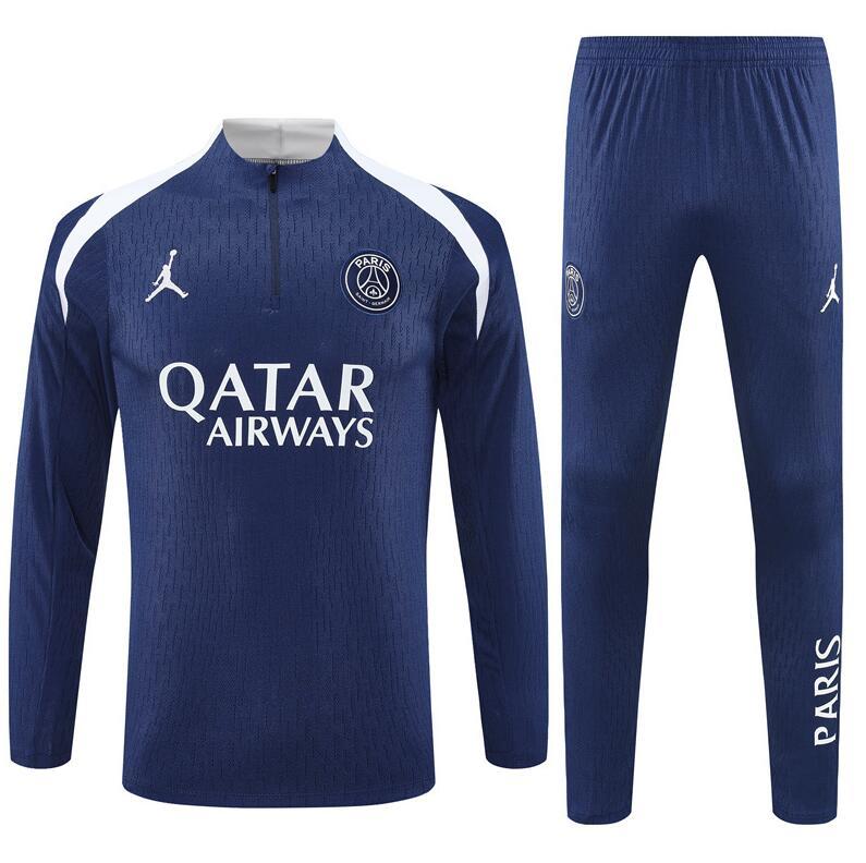 2025 2026 PSG  Paris Jordan   adult  kids  tracksuit Royal Blue  color soccer jersey half zipper player version