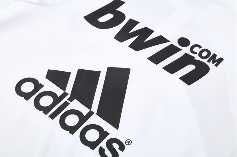 2009-2010 retro  Real Madrid White color  adult tracksuit  Training top soccer jersey half zipper