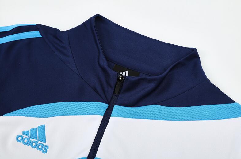 2009-2010 retro  Real Madrid Blue color  adult tracksuit  Training top soccer jersey half zipper