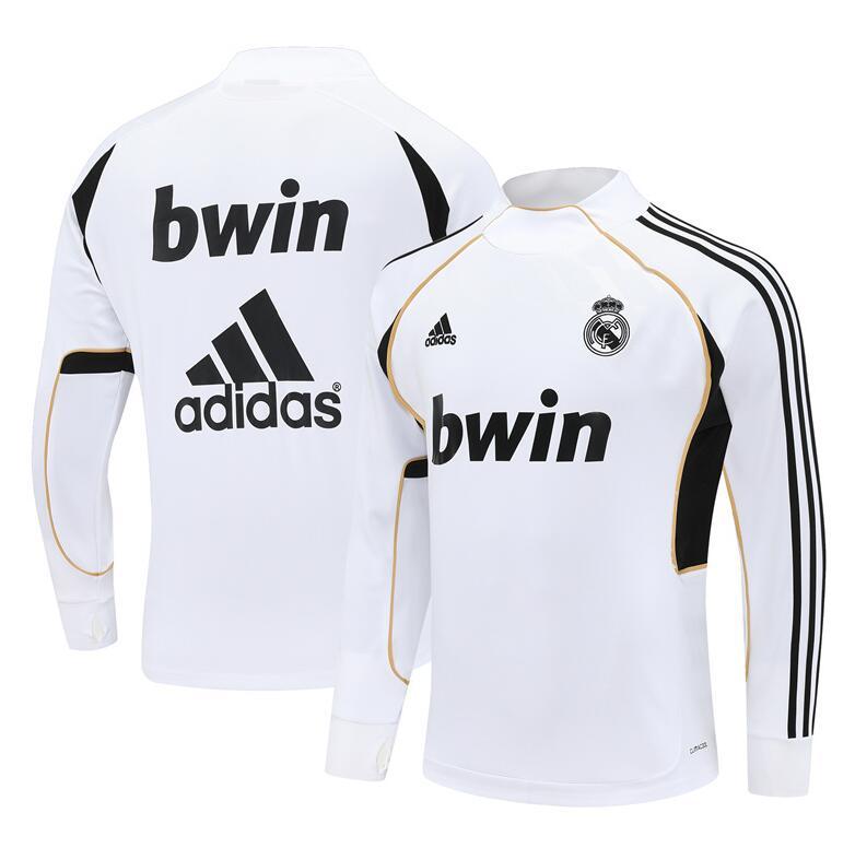 2011-2012  retro  Real Madrid White  color  adult tracksuit  Training top soccer jersey  Half-turtleneck