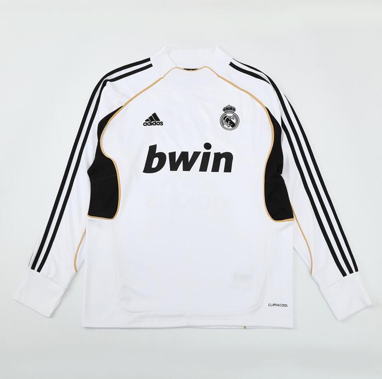 2011-2012  retro  Real Madrid White  color  adult tracksuit  Training top soccer jersey  Half-turtleneck