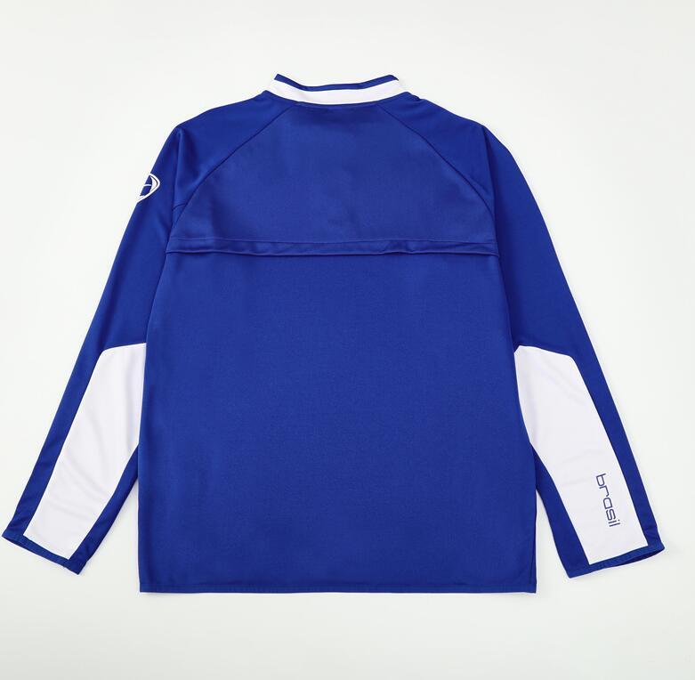 2002  retro Brazil blue  color  adult man  tracksuit  Training top  best soccer football jerseys half zipper
