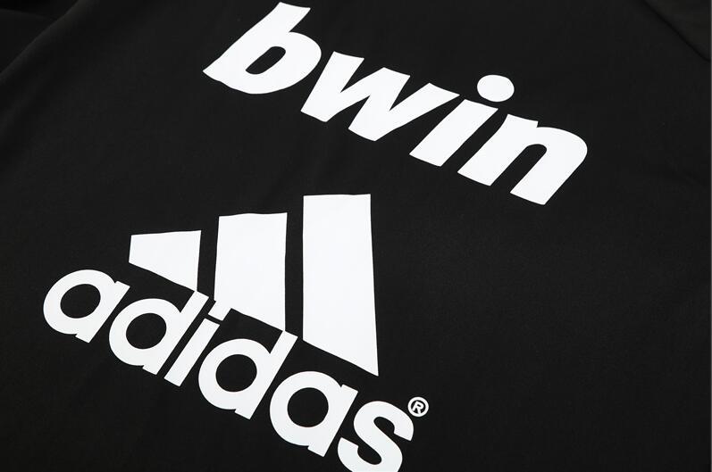 2011-2012  retro  Real Madrid BLACK  color  adult tracksuit  Training top soccer jersey  Half-turtleneck