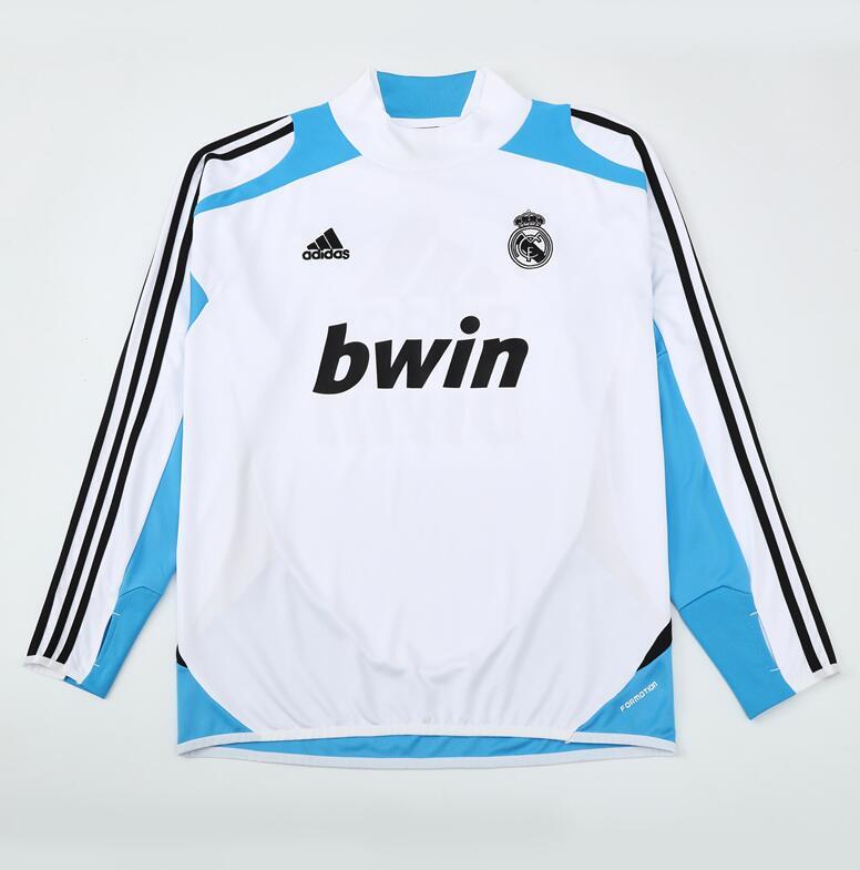 2012-2013  retro  Real Madrid White  color  adult tracksuit  Training top soccer jersey  Half-turtleneck