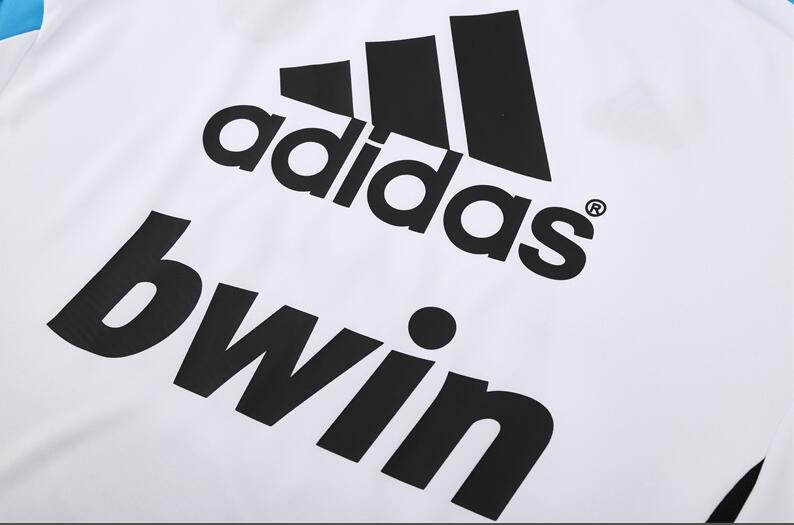 2012-2013  retro  Real Madrid White  color  adult tracksuit  Training top soccer jersey  Half-turtleneck