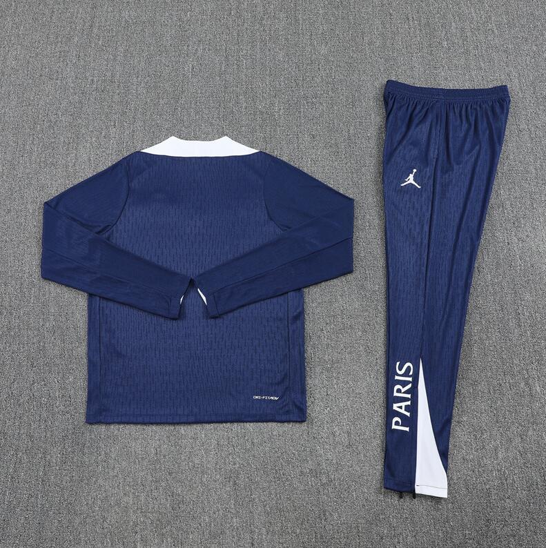2025 2026 PSG  Paris Jordan   adult  kids  tracksuit Royal Blue  color soccer jersey half zipper player version