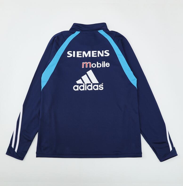2003-2004 retro  Real Madrid  Royal  blue   color  adult tracksuit  Training top soccer jersey half zipper