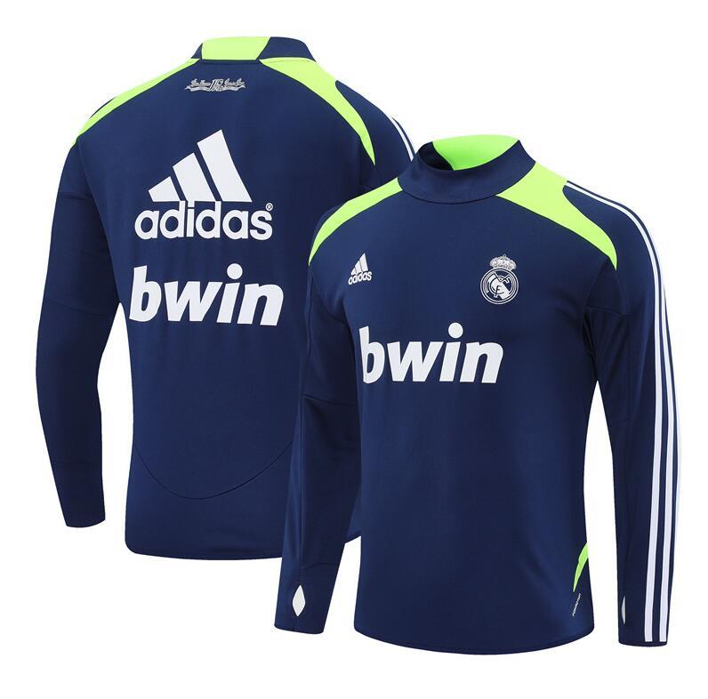 2012-2013  retro  Real Madrid  royal  blue color  adult tracksuit  Training top soccer jersey  Half-turtleneck