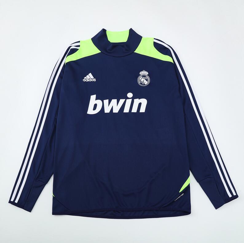 2012-2013  retro  Real Madrid  royal  blue color  adult tracksuit  Training top soccer jersey  Half-turtleneck