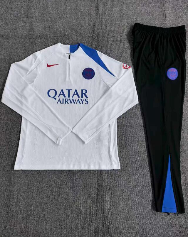 2025 2026 PSG  Paris Jordan   adult  kids  tracksuit  White  color soccer jersey half zipper  best  quality football uniforms