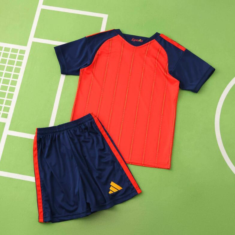 2026 World cup Spain Home top thai best quality soccer Jersey kids kits sets