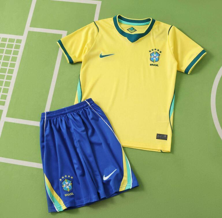 2026 World cup Brazil Home top thai best quality soccer Jersey kids kits sets