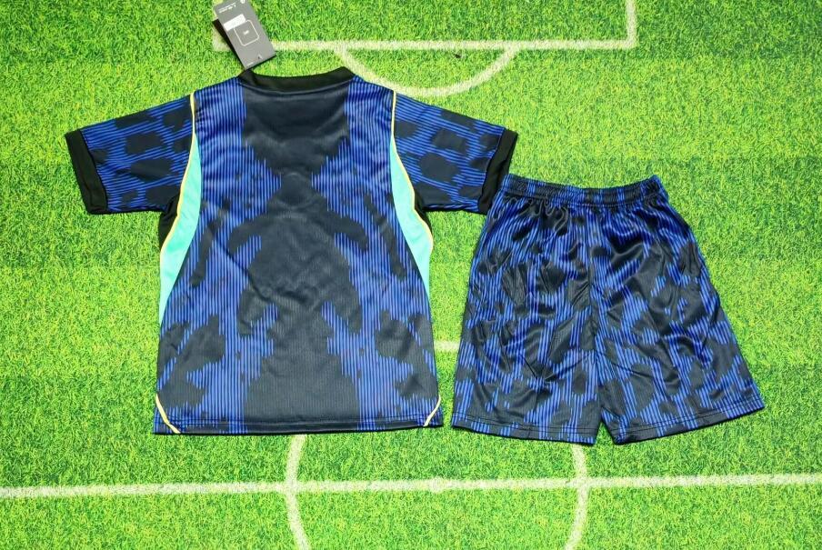 2026 World cup Brazil Away top thai best quality soccer Jersey kids kits sets