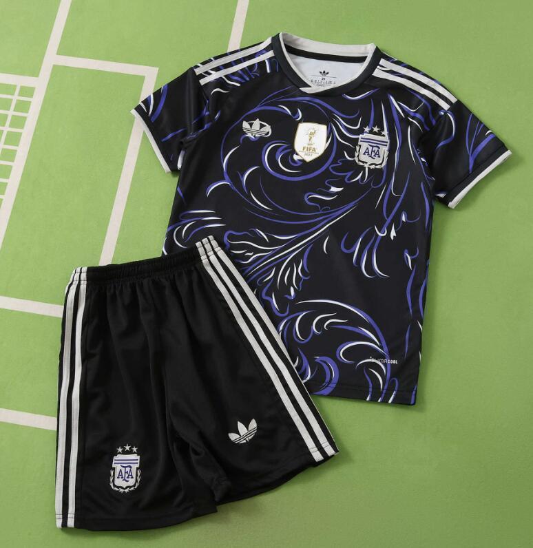 2026 World cup Argentina Away top thai best quality soccer Jersey kids kits sets