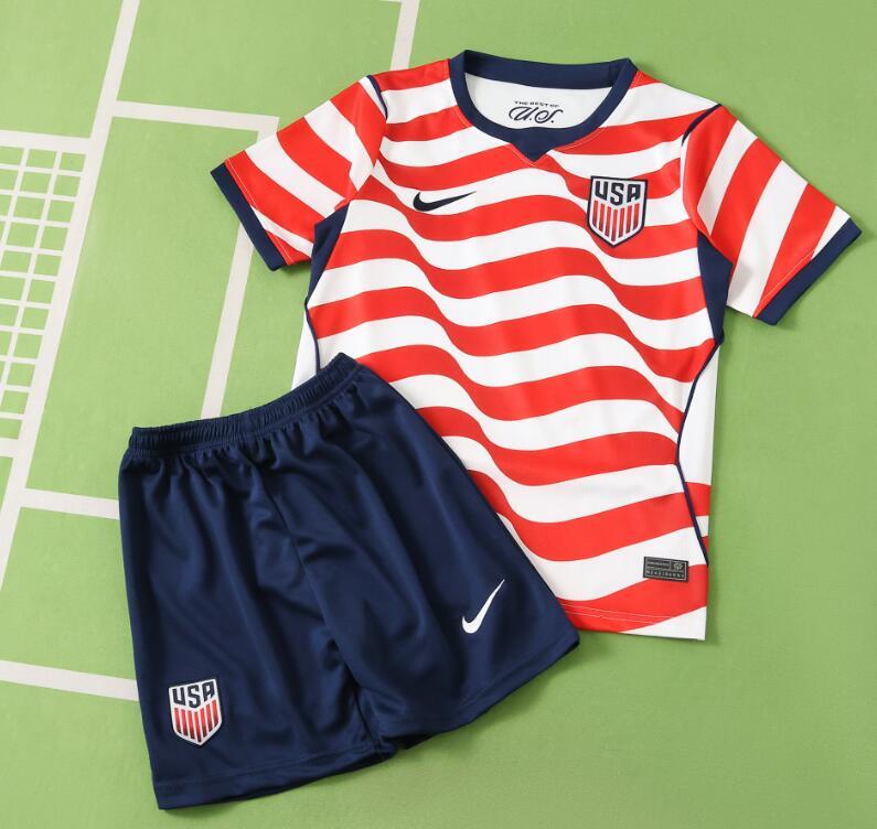 2026 World cup USA United States Home top thai best quality soccer Jersey kids kits sets