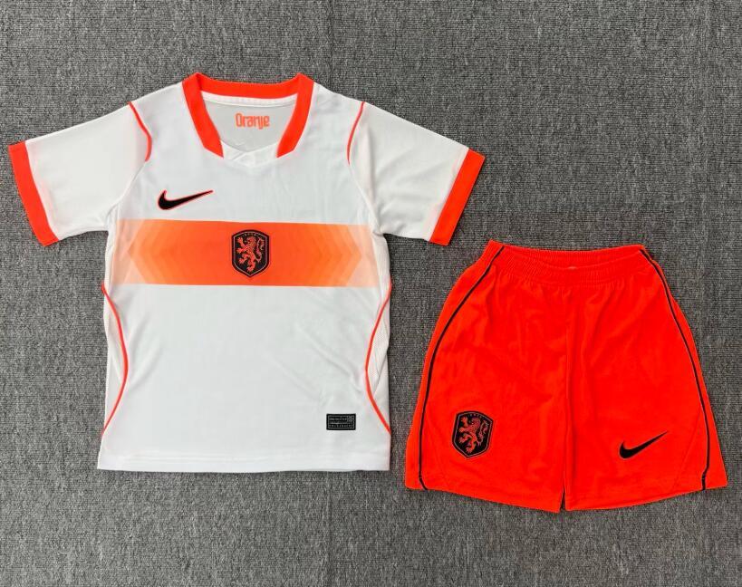 2026 World cup Netherlands Away top thai best quality soccer Jersey kids kits sets
