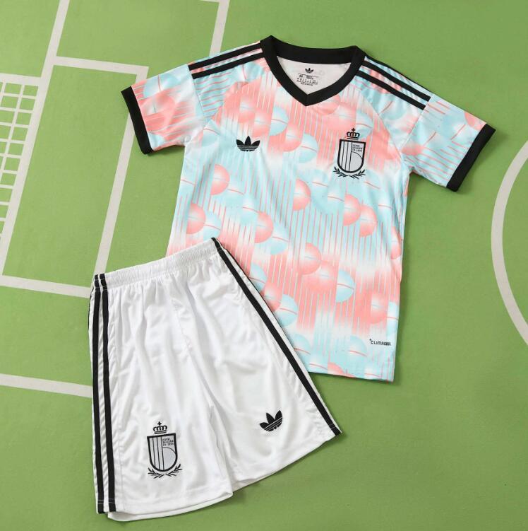 2026 World cup Belgium Away top thai best quality soccer Jersey kids kits sets