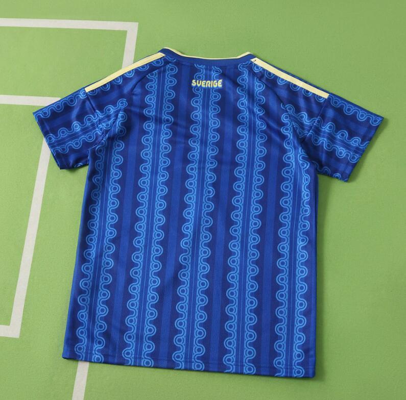2026 World cup Sweden Away top thai best quality soccer Jersey kids kits sets